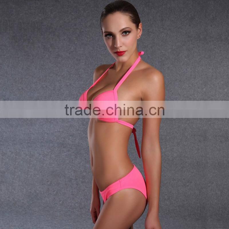 Women's Trangle Ruffle Bikini Swimwear with Movable Cup