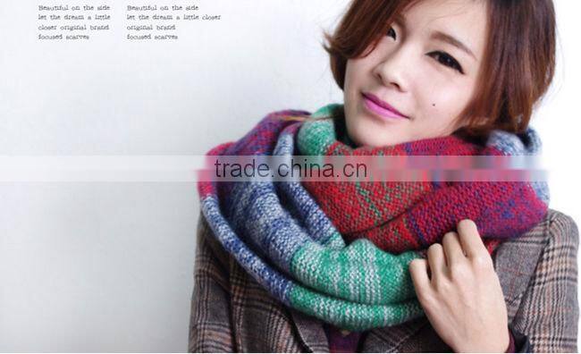 moq.1pc high quality 5 color choice fashion stitching neckwear lovely magic muffler scarves