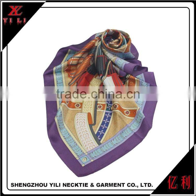 Top quality beautiful pattern smooth nature silk women scarf