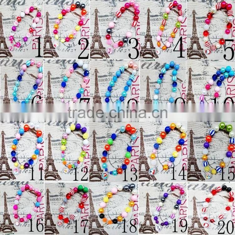 carton pendant chunky bubblegum bead baby necklaces wholesale