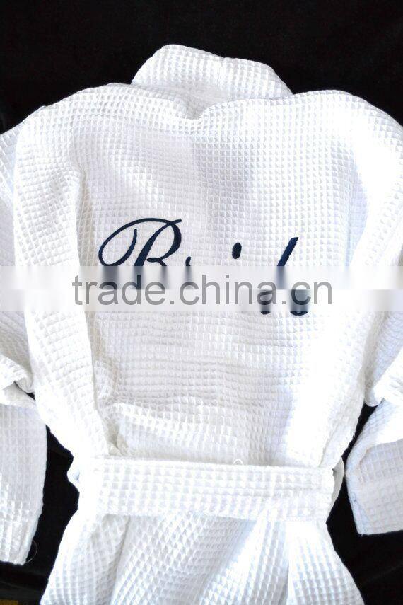 Waffle robe Customized Logo Cheap Cotton Waffle Hotel Bath Robe WR1-0015