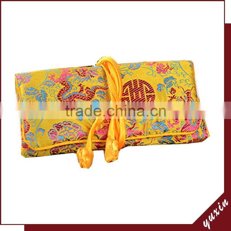 Fashion design jewelry roll silk jewelry bag made in china JR001
