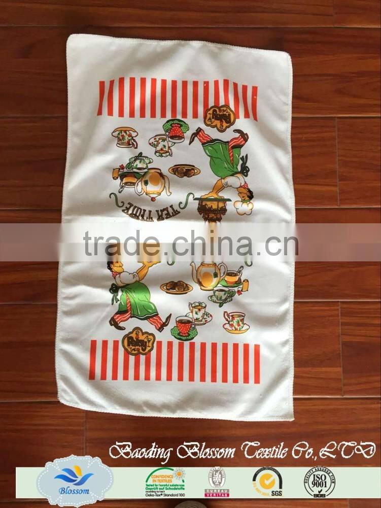 New arrival beautiful printed super absorbent microfiber warp knitted tea towels