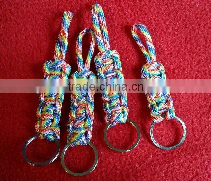 Colorful parachute cord handmade keyring