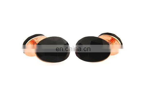 2014 wholesale gold plating jewelry fashion rose cufflinks black stone cufflinks high quality