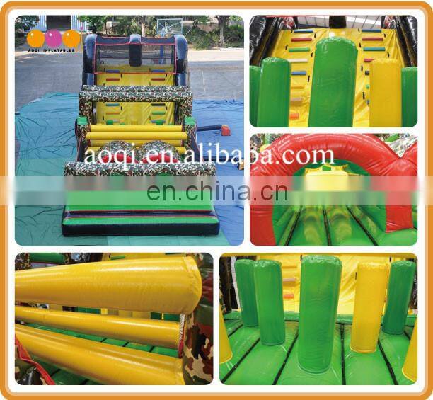 camouflage inflatable obstacle barrier tunnel course for student summer camp