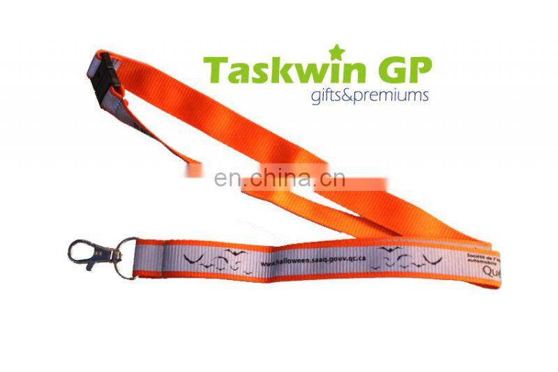 Full color printing polyester lanyard cheap custom whistle lanyard with cell phone hoop