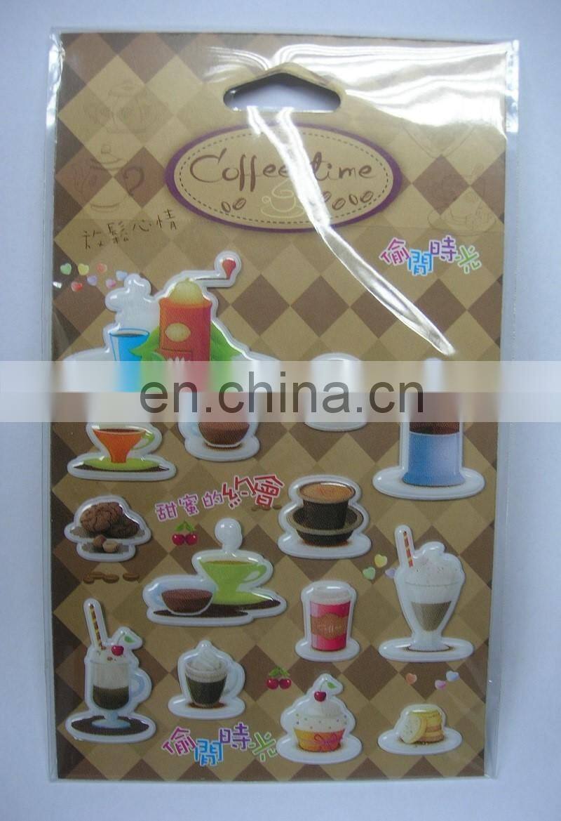 custom shining 3D colored number bubble sticker