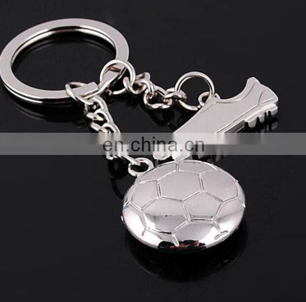 Custom Logo Rotatable Football Metal Kechain for Football Sports Gift
