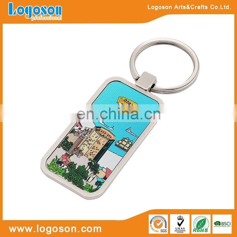 Promtional cheap price custom metal foil paper printed keyring
