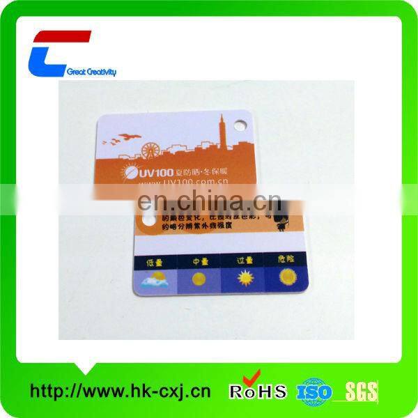 plastic pvc uv test card