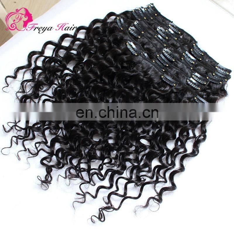 Clip in human hair extensions kinky curl mongolian kinky curly hair