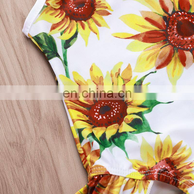 Baby Swimwear Girl Sunflower one piece swimsuit Summer Swimwear & beachwear for 0-3T