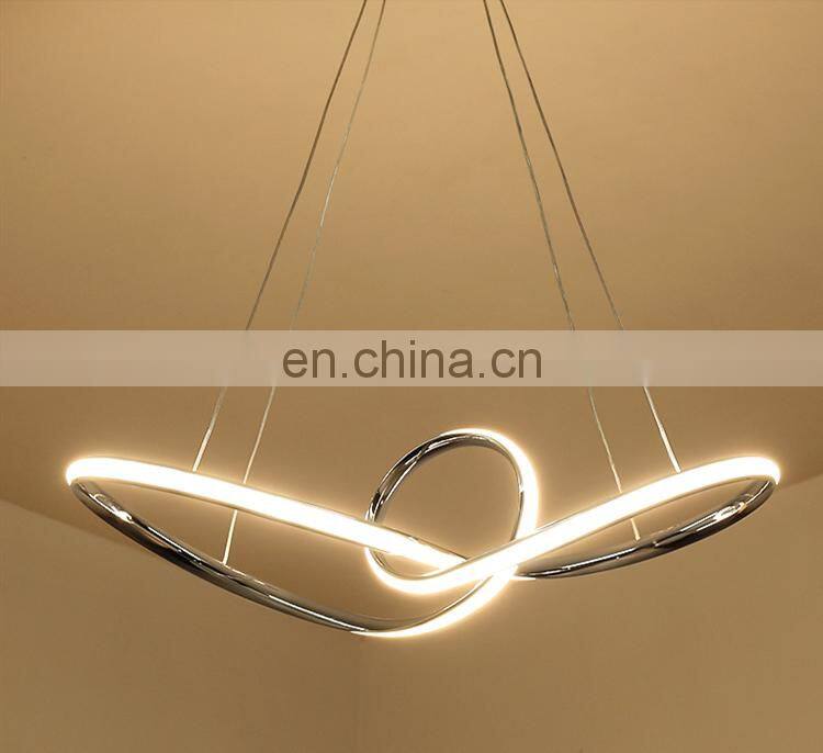Simple silver dining chandelier custom chrome glossy decorative pendant light
