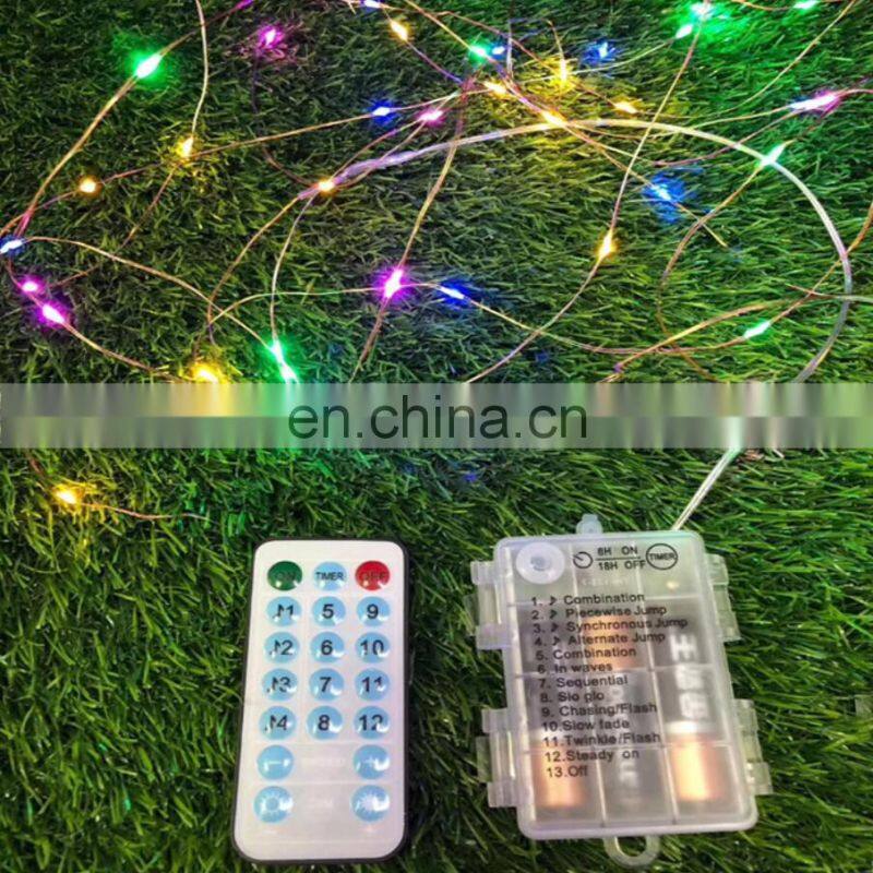 IP65 2020 amazon USB battery box New Fairy Music Christmas LED Copper holiday string Lights With Remote Control