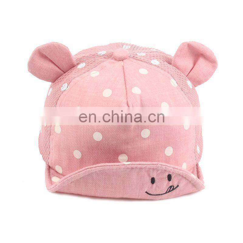 Dot Baby Caps New Girl Boys Cap Summer Hats For Boy Infant Sun Hat With Ear 2017 Sunscreen Spring Accessories