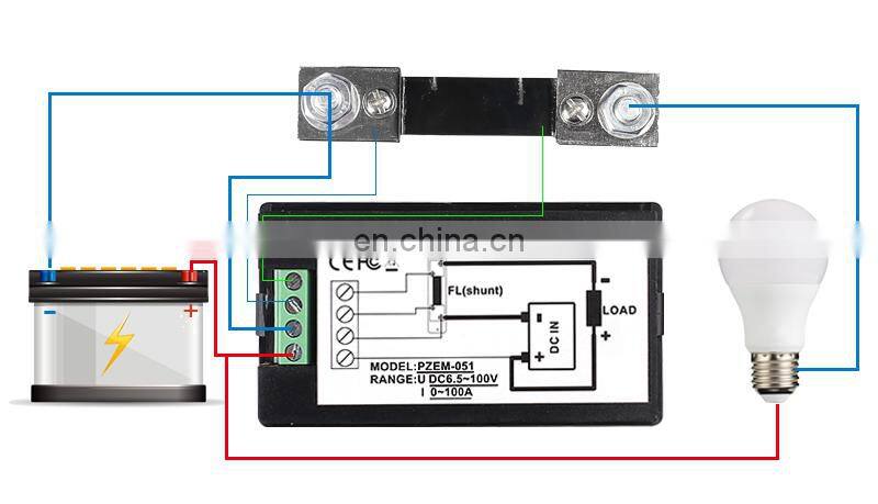 DC Voltmeter Ammeter Power Energy Digital Voltage Current Meter LCD 4 inch DC 6.5-100V 100A with Shunt