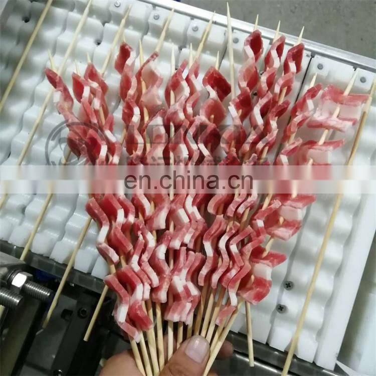 LONKIA Industrial Automatic Shrimp Kebab Skewer Machine, Meat Kebab Making Machine