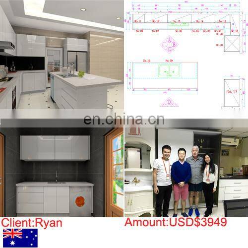 Kitchen furniture plastic PVC laminate kitchen cabinet
