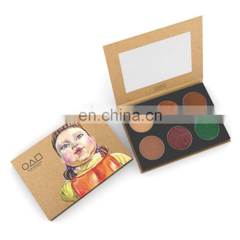 Oem High Quality Squid Game Brown Paper Makeup Base Palette Magnetic Eyeshadow Palette Paper box
