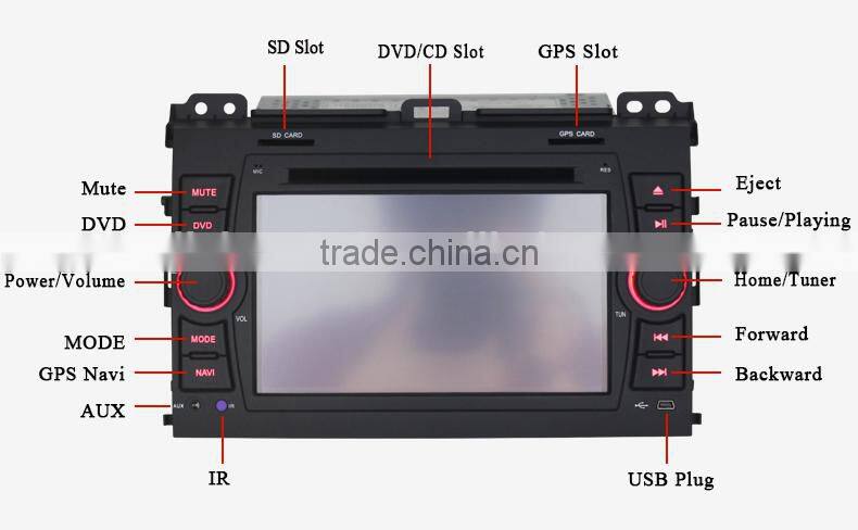 Double Din for TOYOTA PRADO Touch Screen Car DVD Car Stereo GPS 3G WIFI Bluetooth SWC RDS Phonebook AUX 1080P USB/SD MP3/MP4