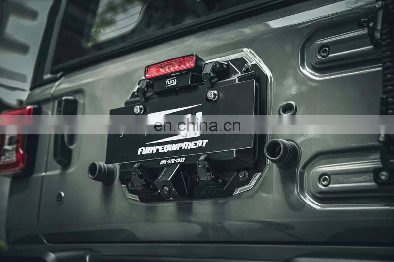 Furyengraver tailgate License plate frame for Jeep Wrangler JL 2018+ License Bracket 4x4 Accessories