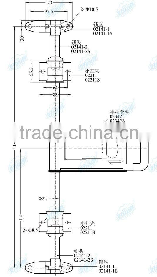 411142 Truck container door lock