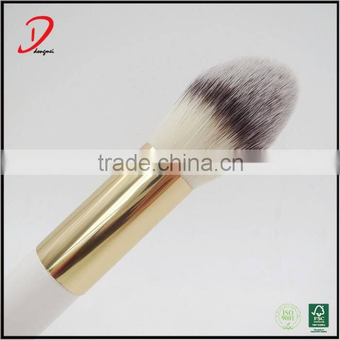Personalized synthetic hair makeup powder brush,white wooden cosmetic brush