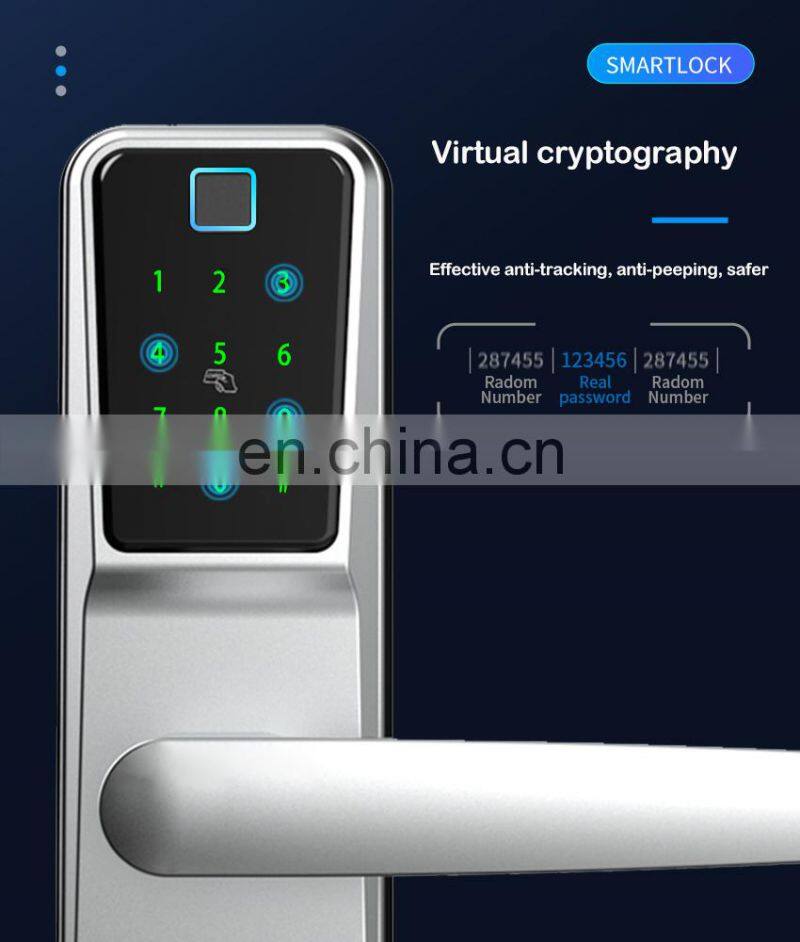 Tuya Wifi Intelligent Keypad Finger Print Electronic Password Digital Tt Biometric Security Code Fingerprint Smart Door Locks