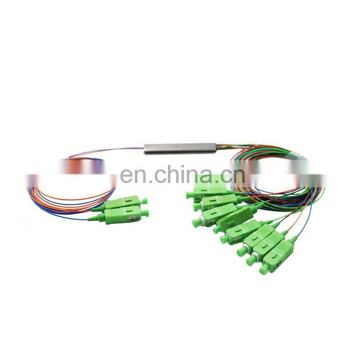 Mini Steel Tube SC/APC Connector Optical PLC Splitter 2x8 Fiber Optic PLC Splitter