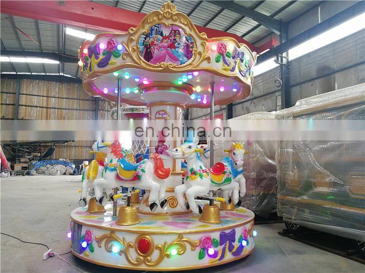 Fairground musical carousel equipment 6 seats amusement rides