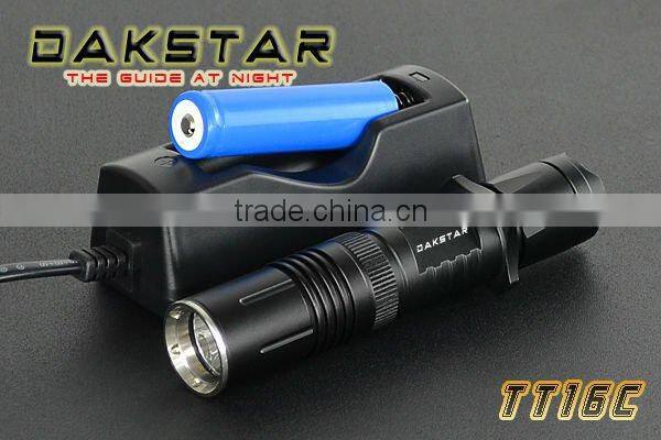 DAKSTAR TT16C 950LM CREE XML T6 18650 Superbright Emergency Aluminum Tactical LED Rechargeable Flashlight