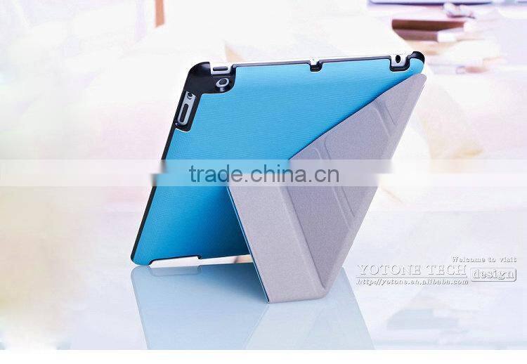 Hot New Promotional 4 Shapes Stand Design Magnetic PU Leather Crash-Proof Protective Case Cover for Ipad 2 3 4