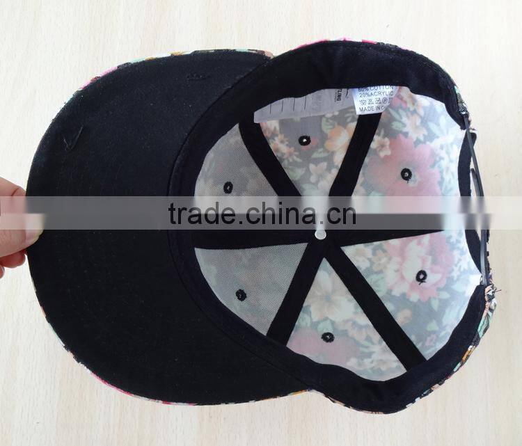 wholesale in-stock flora flat peaked snapback hat