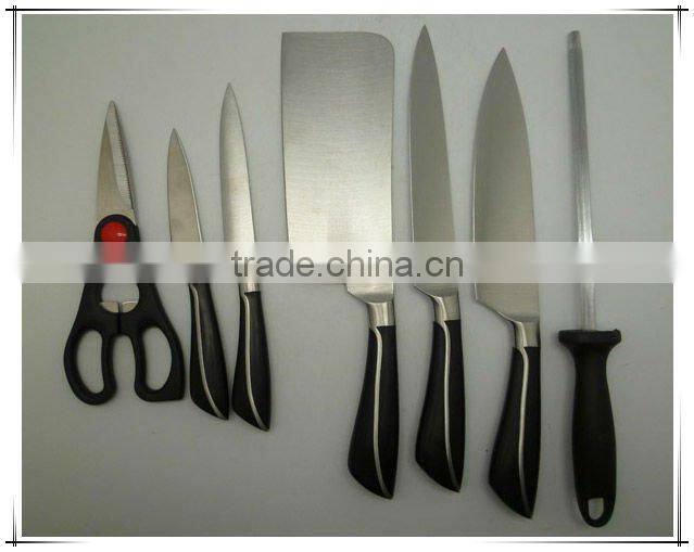 8pcs stainless steel solid handle with good quality kitchen knife