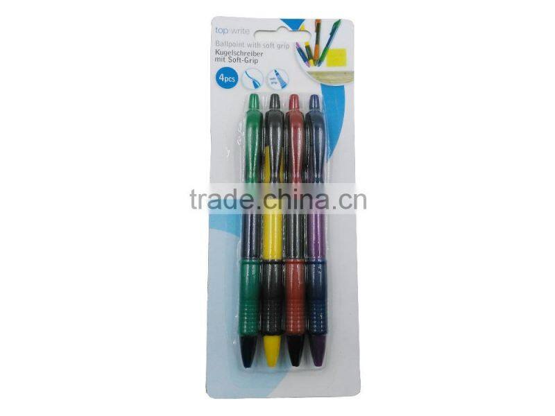 plastic telescopic ballpoit pen with soft grip