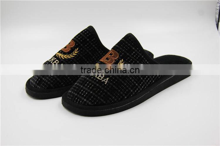 New 2014 Autumn Winter Men Slippers indoor Shoes anti-skid Home Flat Shoes padded Striped Warm leisure catton Shoes