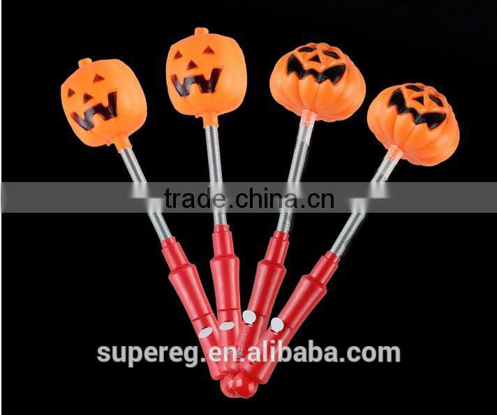 Halloween Pumpkin/Skull LED Light Stick Flash Glow PVC Fluorescence Sticks with Shaking Spring Party Decoration