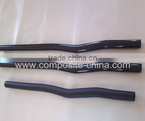 Carbon fiber kayak bent paddle shaft with 3k surface finish