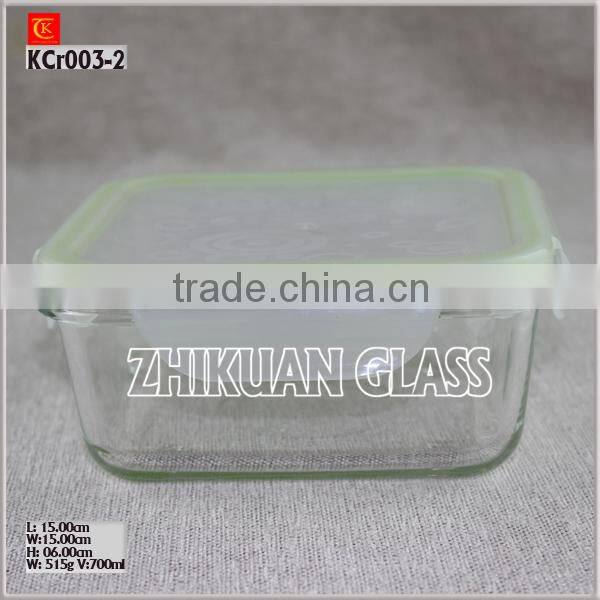 High-borosilicate glass Crisper with lid Glass Food Storage Container