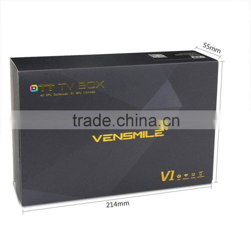 2016 hot selling android tv box Vensmile v1 amlogic s905 android quad core tv box 4k android tv box full hd media player 1080P