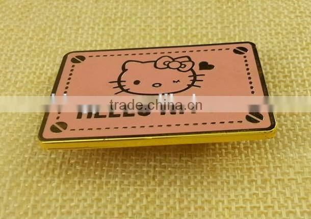 2015 New Arrive Retangle Shape Enamelled Metal Badgs For Shoe and handbag--15669