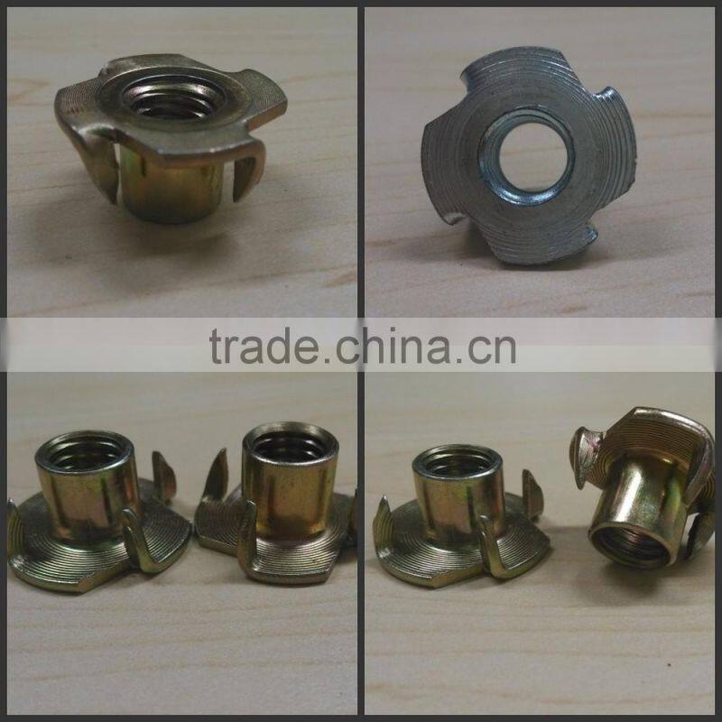 plain four prong t nuts /furniture nuts M12