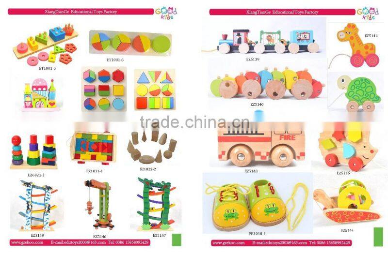 2015 Lovely Design and Hot Sale 4 Wheels Giraffe Shape Animal Toy Wooden Pulling Car Toy