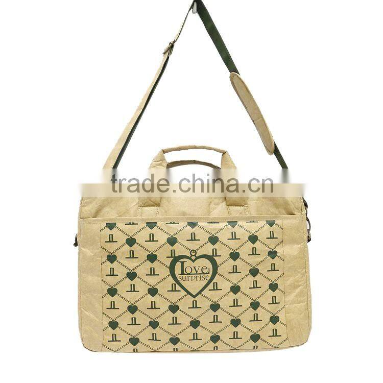 China Factory lower price recycle tyvek laptop color design enviromental tyvek paper handbag cross body bag