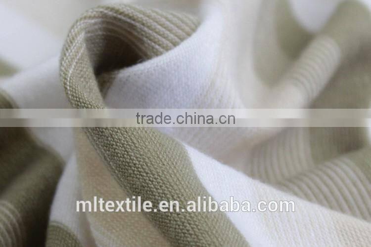 Yarn dyed stripe pattern knitting lycra fabric Tshirt fabric