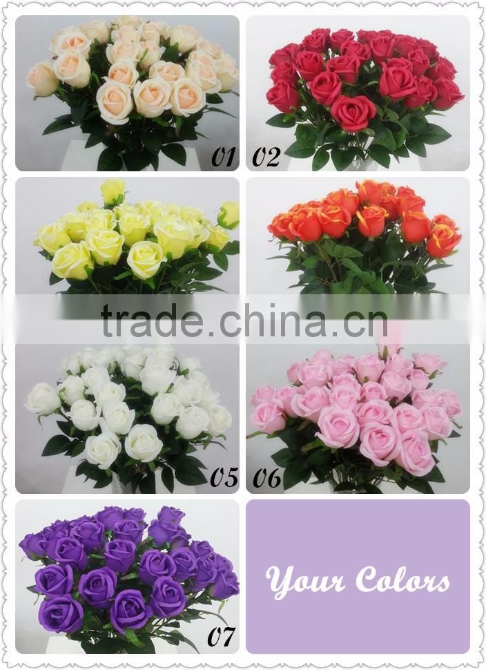 Single stem natural looking artificial rose wholesale for valentines's day