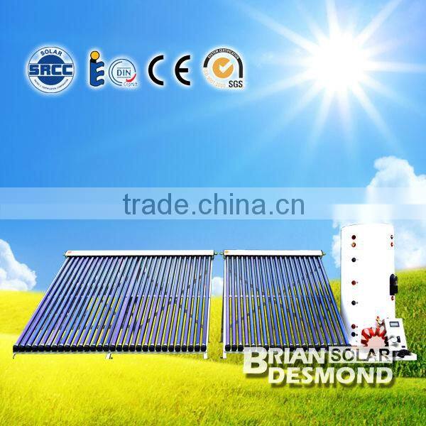 split pressurized heat pipe solar water heater for bathroom