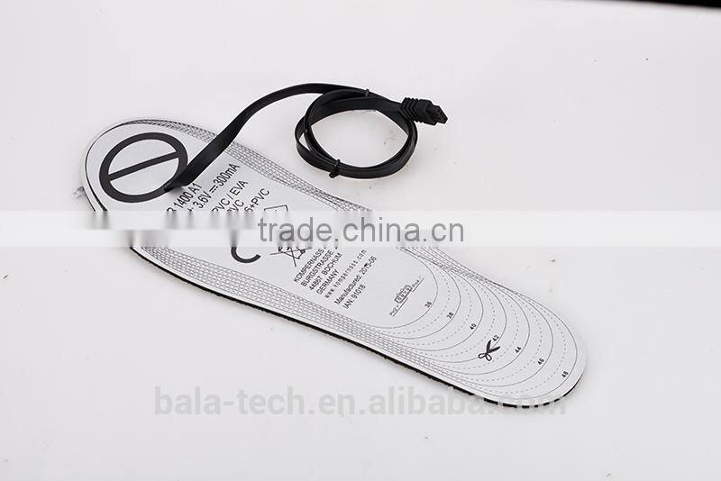 battery powered foot warmer heating shoe insole ski boot insole for winter outdoor sport