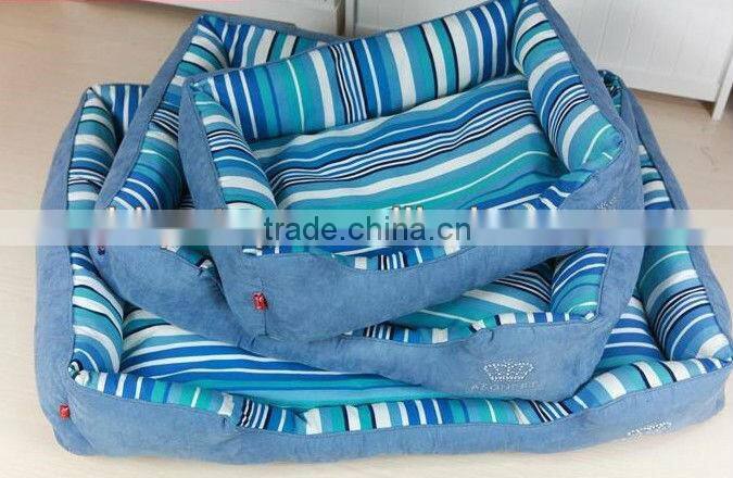 Striped Suede Pet Bed